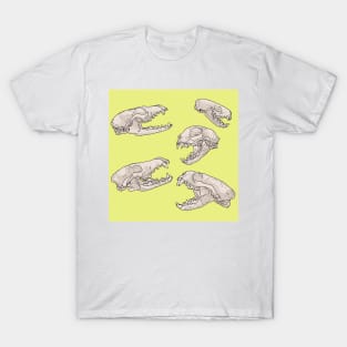 North American Predator Skulls Yellow T-Shirt